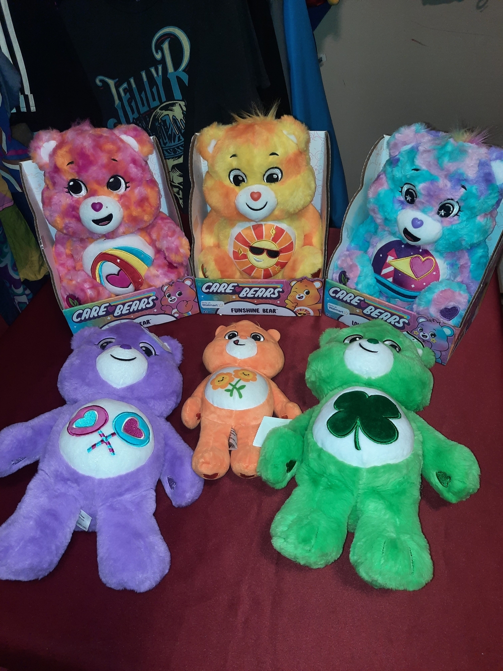 Care Bears Plush Lot 6 Bears Pink, Orange, Yellow, Purple, Green, Multicolor